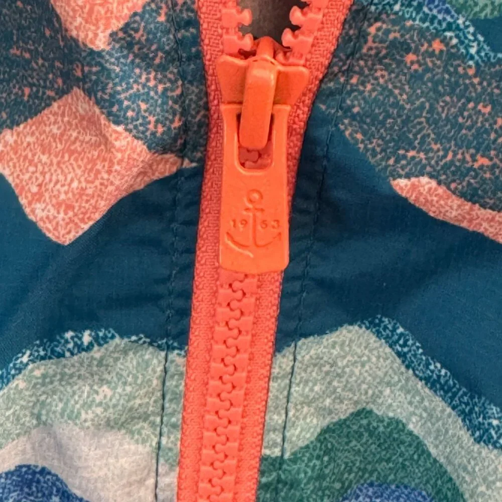 Lands End Kids Rain Jacket Waterproof Hooded XL 14 16 Teal Lightweight Coat - Picture 5 of 16